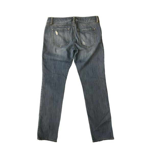 CAbi 5165 Slim Boyfriend Distressed Stretch Jeans Size 6 Distressed Blue Boho - Picture 2 of 4